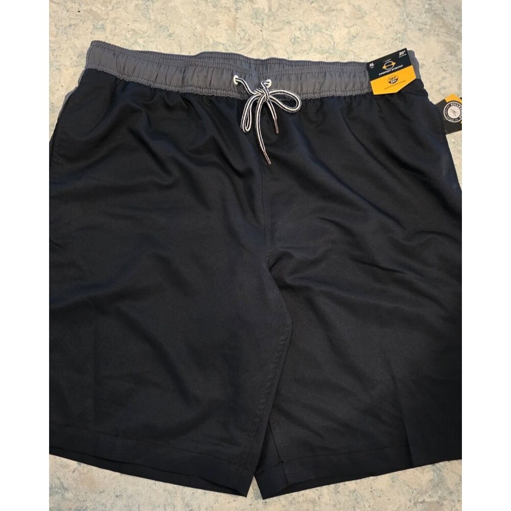 Speedo Men’s Colorblock Volley Swim Trunks XL Black Gray NWT UPF 50+ New